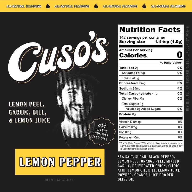 Cuso Cuts Lemon Pepper Seasoning BBQ Rub - Lemon Pepper