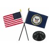 Navy Emblem w/USA America American Flag 4"x6" Desk Set Table
