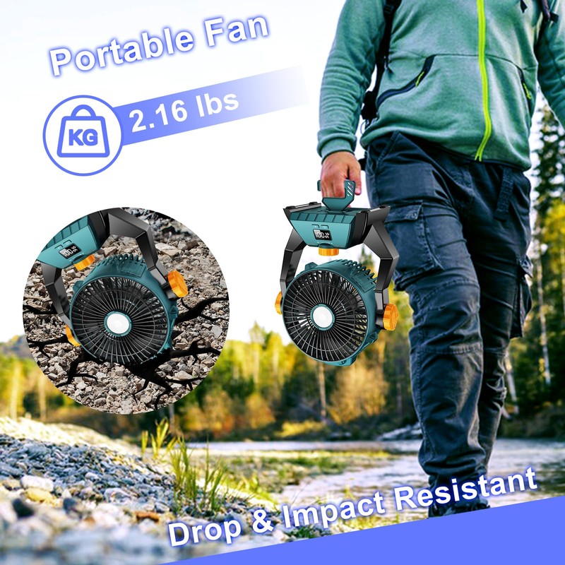 Camping Fans for Tents- Portable Battery Powered Rechargeable Fan with