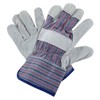 RUGGED BLUE Large Leather Palm Work Gloves, 12 Pairs, Durable