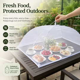Foldable Mesh Food Cover for Indoor & Outdoor Dining – 40x60cm Pop-Up Screen for Picnics, BBQs & Kitchen Use