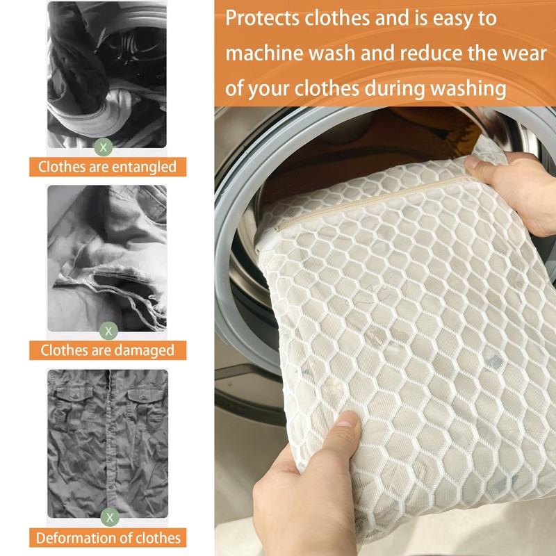 3 Pack Laundry Bag, Durable Big Honeycomb Mesh Laundry Bags