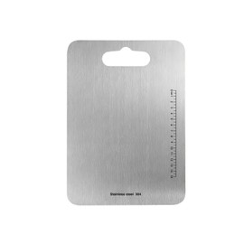 304 Stainless Steel Chopping Board, BPA Free, Antibacterial and Sustainable, Working Lid without Plastic, Kitchen Board with Scales (29 x 20 cm)