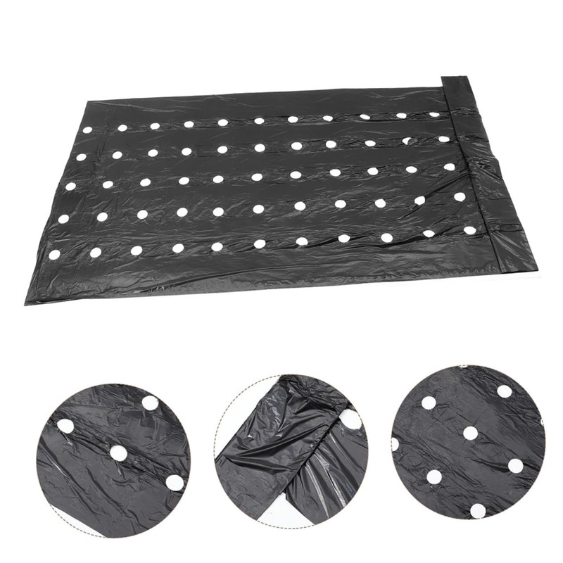 CAXUSD 2pcs Pe Agricultural Mulching Film Black Thermal Insulation Perforated