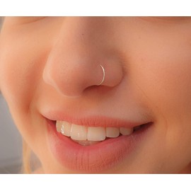 Faux Clip-On Nose Ring 24g - 925 Sterling Silver - No Piercing Needed - Fake Nose Hoop