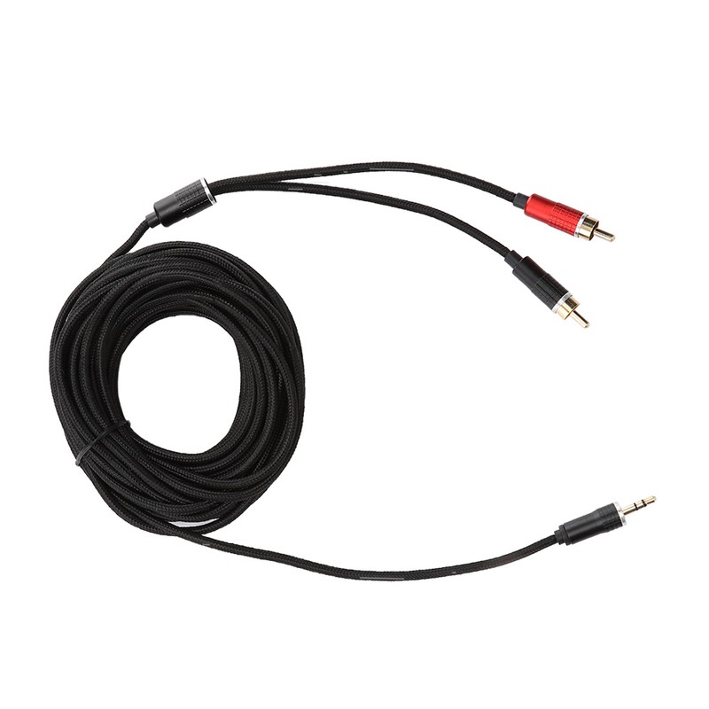 3.5MM to 2RCA Component ABS Cord AV Cable Audio Video