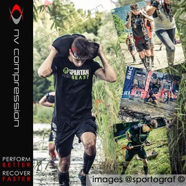 NV Compression 365 Calf Guards/Sleeves XL Red/Black (PAIR) 20-30mmHg - For Sports Recovery, Shin Splints, Medical, Work, Flight - Running, Cycling, Gym