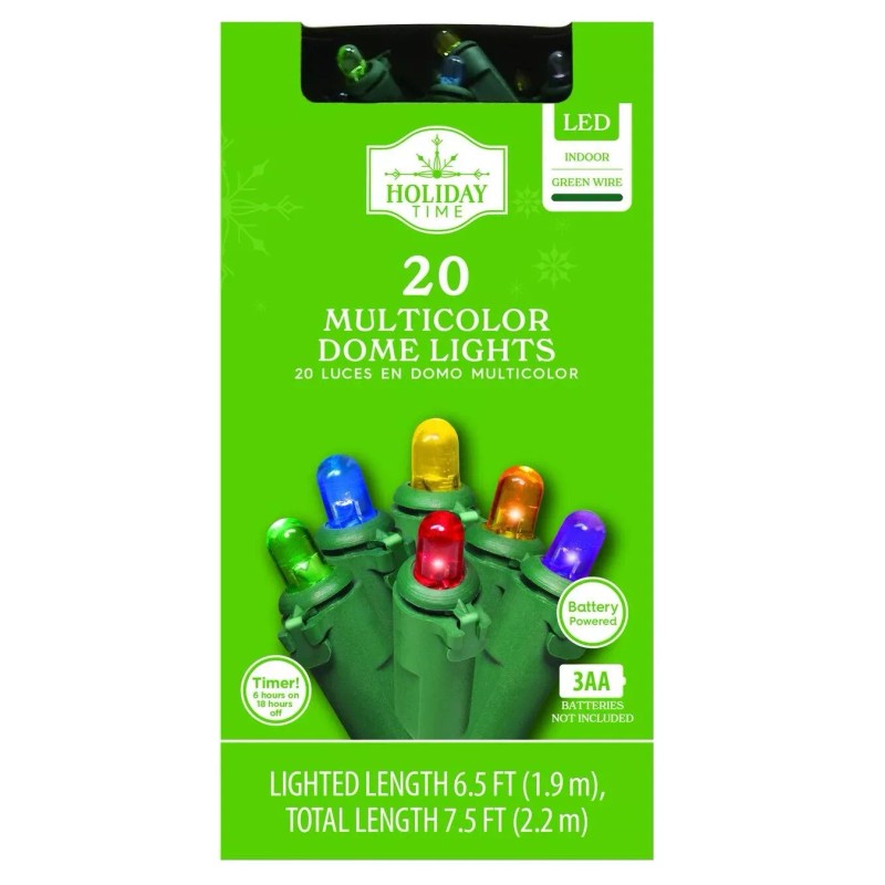 Holiday Time 20 Battery Operated LED multi color Dome Lights