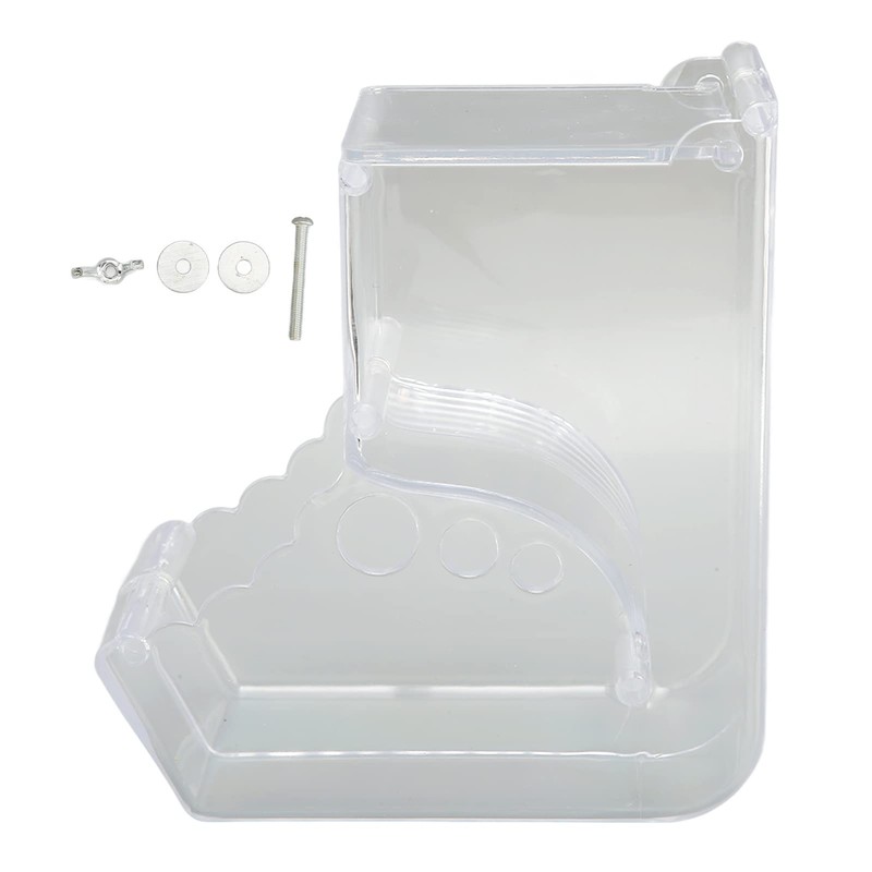 Panv Comedero Acrílico para Hámster, Diseño de Deflector Transparente, Dispensador