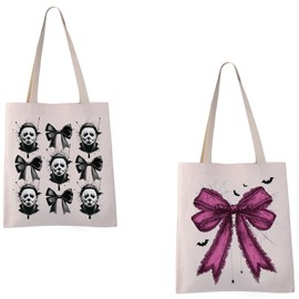 Horror Movie Themed Tote Bag Horror Merchandise Gift Horror Killer Villain Shopping Bag (Horror Killer tote CA)