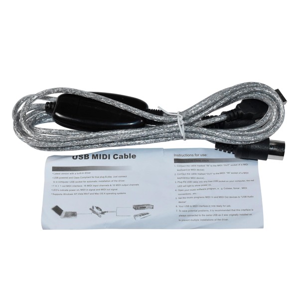 HQRP USB in-Out MIDI Interface Cable Converter PC to Music