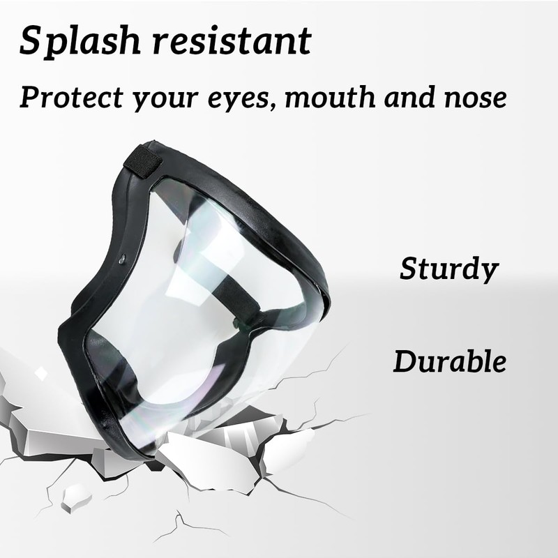 Bojueshaw Anti-Fog Full Face Shield with Adjustable Strap,Reusable HD Clear
