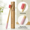Gufiky Bamboo Toothbrushes Soft Bristles 6 Pack - Natural Wooden