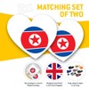 2 x Heart Stickers 15 cm - Korea Blue Red