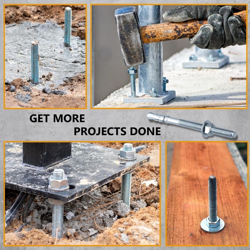 Anclaje de cuña de 1/4 x 3-3/4 pulgadas, diámetro de