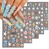 Ocean Life 5D Embossed Nail Art Stickers Decals, 5 Sheets