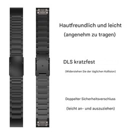 synsing 26 mm Titanium Bracelet with Quick Release Compatible with Fenix 8 51 mm/Enduro 3 51 mm/7X Pro/6X Pro, 22 mm Metal Bracelet 22 mm Compatible with Fenix 8 47 mm/E 47 mm/7/6 Pro/5