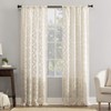 No. 918 Yvette Trellis Jacquard Sheer Rod Pocket Curtain Panel,