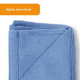 McKesson O.R. Towels, Disposable - Cotton, Plain Weave, Pre-Washed, Single-Use, Non-Sterile - Blue, 17 in x 27 in, 100 Towels, 1 Pack