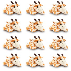 Forest & Twelfth Mini Stuffed Giraffe Plush Toys | 12 Pack Stuffed Giraffe Plush Large| Plush Giraffe for Girls & Boys, Animals Figures for Party Favors, Goody Bags, Classroom Treasure Box Prizes