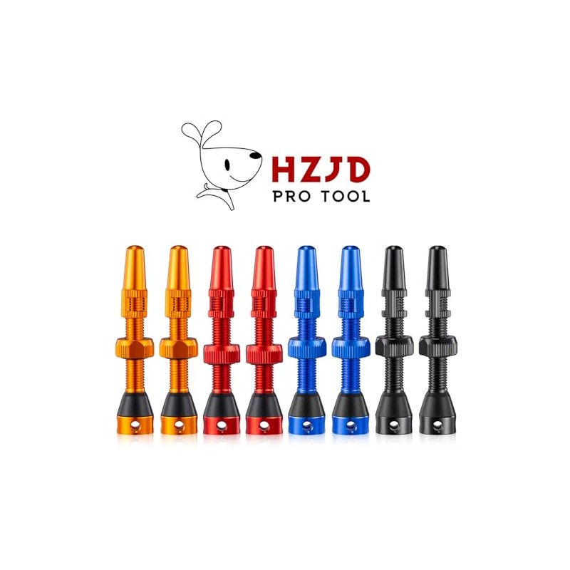 HZJD 2 x Presta Tubeless Valves, Orange, Tubeless Stem (44