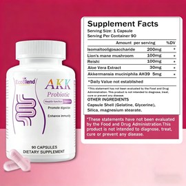 EcoBlend Probiotic 6 Strains AKK Formula for Gut Health, 90 Capsules