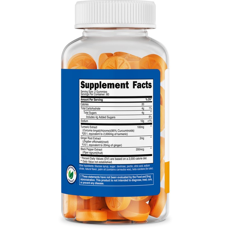 Nutricost Turmeric Gummies 2,000mg Tumeric per Serving (120 Gummies) -