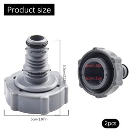 YJSDDNTY 2 x P6H1419 drain valve, drainage adapter for draining pool hose, adapter hose, drain valve connection (grey, diameter 32 mm)