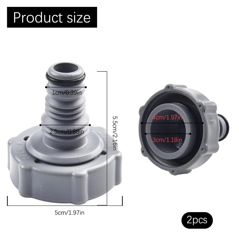 YJSDDNTY 2 x P6H1419 drain valve, drainage adapter for draining