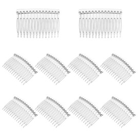 Uonlytech Clear Plastic Hair Side Combs 10-Pack 14 Teeth Transparent Hair Combs for Women Bridal Veil Thin Accessories for Wedding and Daily Styling