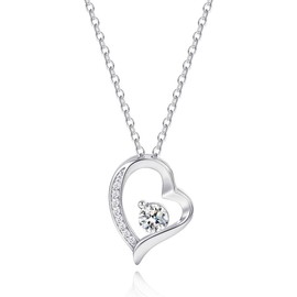 Collar de Corazón para Mujer en Plata de Ley 925 – Regalo para Esposa, Novia, Mamá, Hija, Hermana, Amiga, Cumpleaños, San Valentín, Día de las Madres, Aniversario – Incluye Empaque – Recibe Listo para Regalar