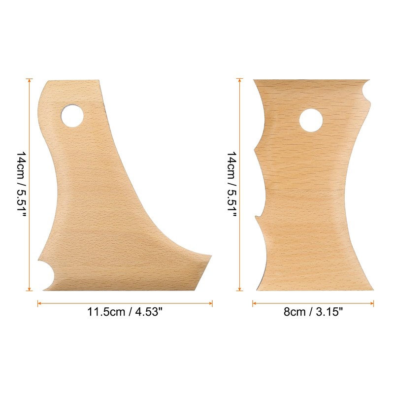 sourcing map 2pcs Pottery Ribs Trimming Tools Beech Pottery Profile