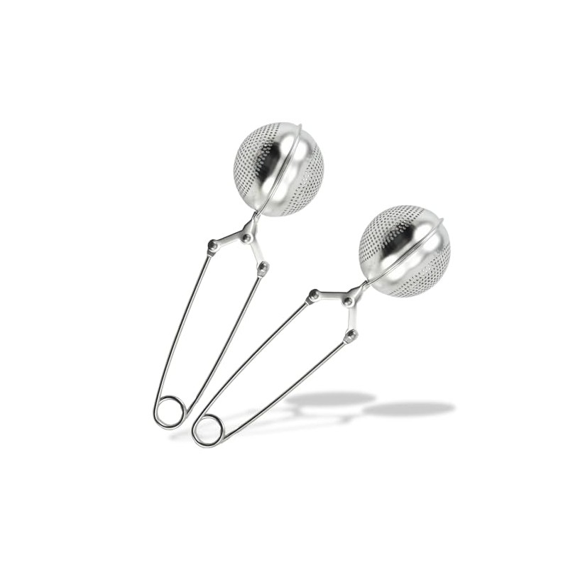 2 Pcs Snap Ball Tea Strainer With Handle,Silver Tea Leaf