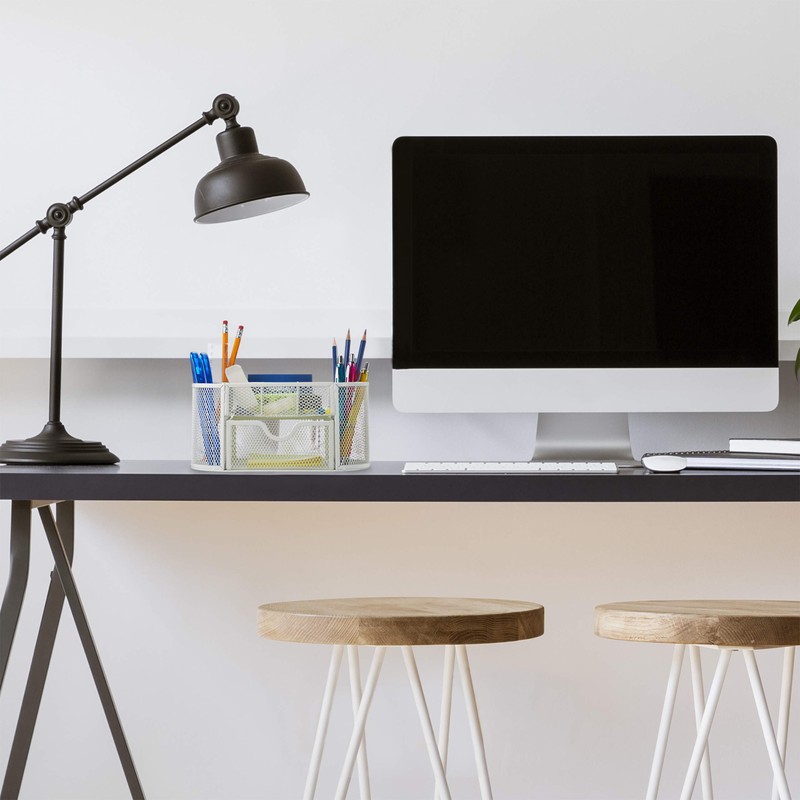 Relaxdays Desk Organiser, Modern Look, Metal Mesh, Total Dimensions: H