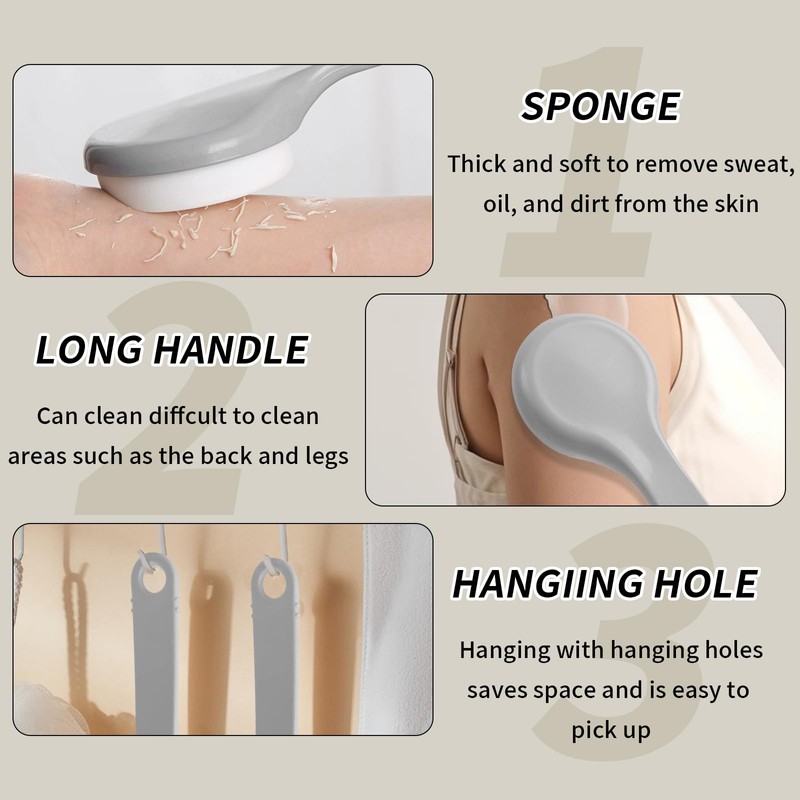 2 PCS Lotion Applicator for Back Soft Long Handled Sponge