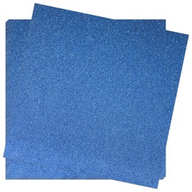 Crafasso 12" x 12" 300gms Heavy & Premium Glitter cardstock, 15 Sheets, Marine