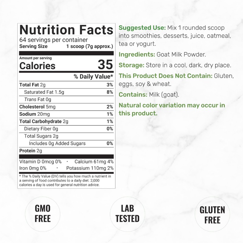 Goat Milk Powder, 1lb – Natural Grass Fed Source from