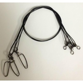 Tsunami Stainless Black Coated Steel Wire Leader, 10pk, 12", 45lb, TSWLB-45-12