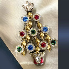 Sweet Romance Jewelry Retro 1940s Christmas Tree Brooch P239