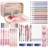 49Pcs Aesthetic Stationery Supplies with Pink Pen Case,16 Pastel Highlighters,6