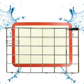 Silicone Mat Dishwasher Caddy Holder Stand: Silspa Dishwasher Safe Cage, Effortless Cleaning, Universal Fit, Durable Stainless Steel, Perfect Kitchen Accessory and Storage Basket