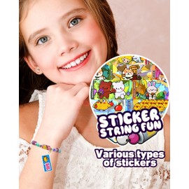 SAYHALO Sticky Rolls Bracelet Making Kit for Kids – 80 Reusable Stickers with Surprise Rolls, DIY Craft Bracelets for Girls Boys Ages 5-12, Fun Classroom Party Gift Activity