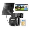 4G LTE Cellular Solar Powered Security Camera Wireless Outdoor, No