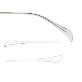 RALHAYWI Eyeglass Sunglass Temple End Tips, Sunglasses Replacement Anti-Slip Ear Socks Tude Sleeve for Round Thin Metal Eyewear Sunglass Frame (Clear)
