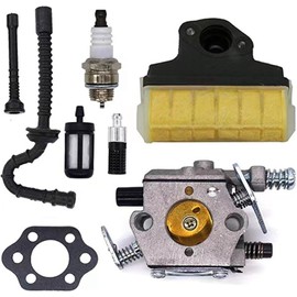 Carburetor Ignition Coil Kit for Stihl 021 023 025 MS210 MS230 MS250 Chainsaw Carb with 1123 160 1650 Air Filter Ignition Coil Fuel Line Tune Up Kit Replace Walbro WT286