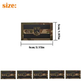 Pack of 5 Germany IR Infrared Reflective Patches Velcro Military Reflective Germany Flag Patch German Army Patch Velcro Patches for Backpacks Military Sticker Badge Velcro Straps