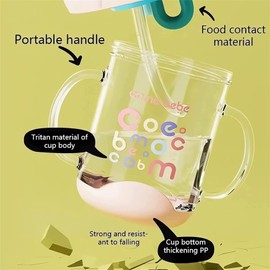 Drinking Cup With Whale Squirt, Cute Whale Cup Water Bottle, Whales Spray Sippy Cups, Leak Proof Weighted Straw Cups for kids (220ml/Green)