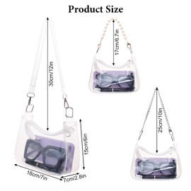 Heliltd Clear Purse - Small Clear Bag for Stadium Events & Concerts, Stadium Approved, 3 Strap