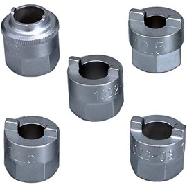 Alkan 1137 Special Inserts 5-Piece (Counter-Holder Socket/Pin Key) for Suspension Strut or Shock Absorber - Bore Diameter 10.5 mm, 12.5 mm, 14.0 mm, 14.5 mm