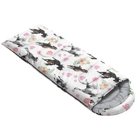 Smell Sunshine Kids Sleeping Bag for Boys Girls,Flowers and Horses Print-Lightweight Warm Portable Outdoor Indoor-Waterproof Cold Weather Resistant Sleeping Bag for Camping Hiking(Horses)